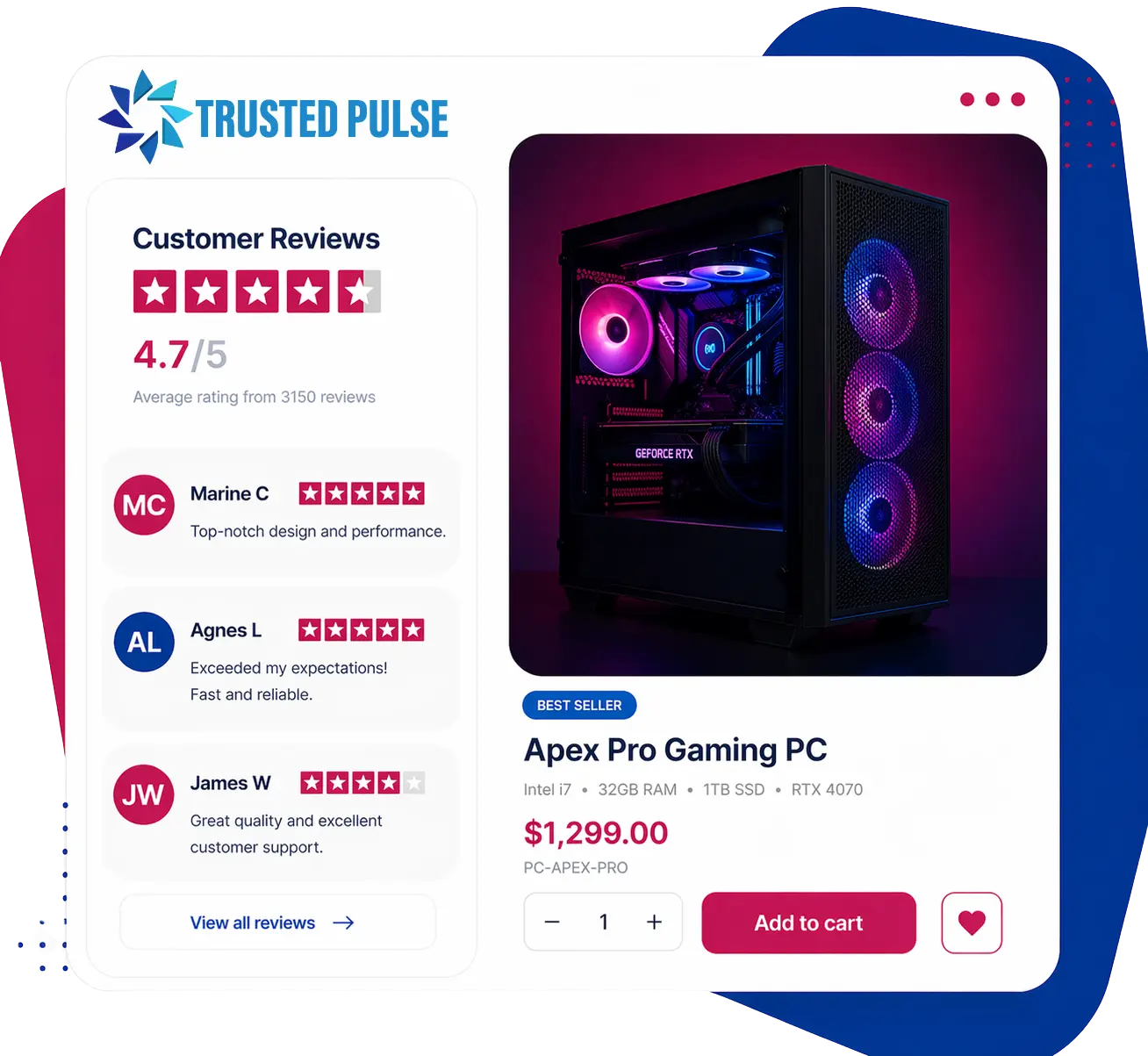 Diversité des avis produits TrustedPulse